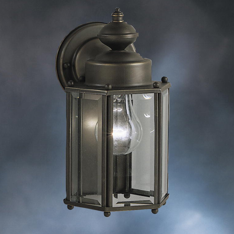 Lanterne murale d'extérieur 1 lumière Caroline, Bronze vieilli