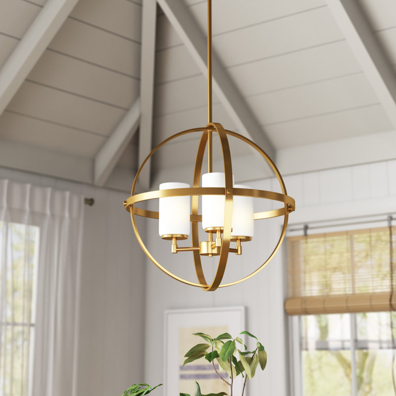 Lustre à trois lumières Altura de Génération Éclairage , Non, Bronze satiné