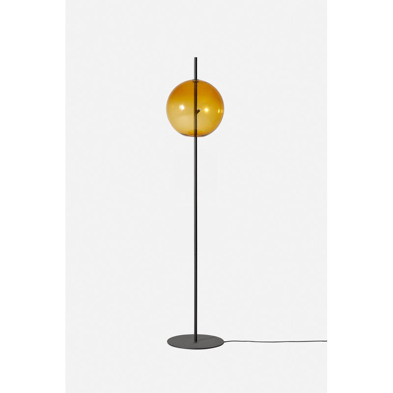 Lampe sur pied Point ambre, Noir, noir, noir, noir, Ambre