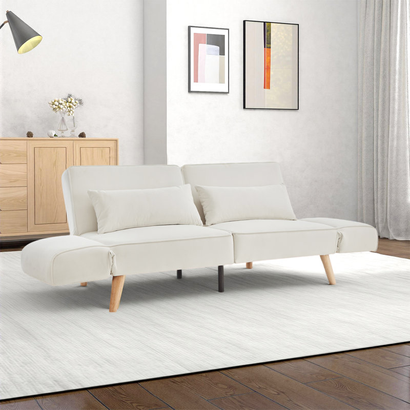 Canapé-lit convertible l 73 po, Beige