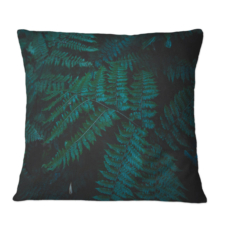 Brownies vert foncé - coussin décoratif imprimé tropical, 18 po x 18 po