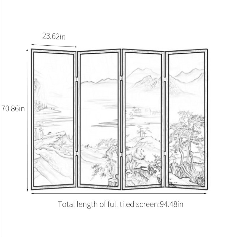 Sahair, 70.86" H x 94.48" W x 1.18" D
