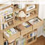 Bibliothèque de rangement en bois 75 "avec tablettes réglables-728972107