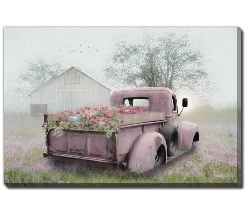 Art mural sur toile Flower Truck, H 16 po x l 20 po