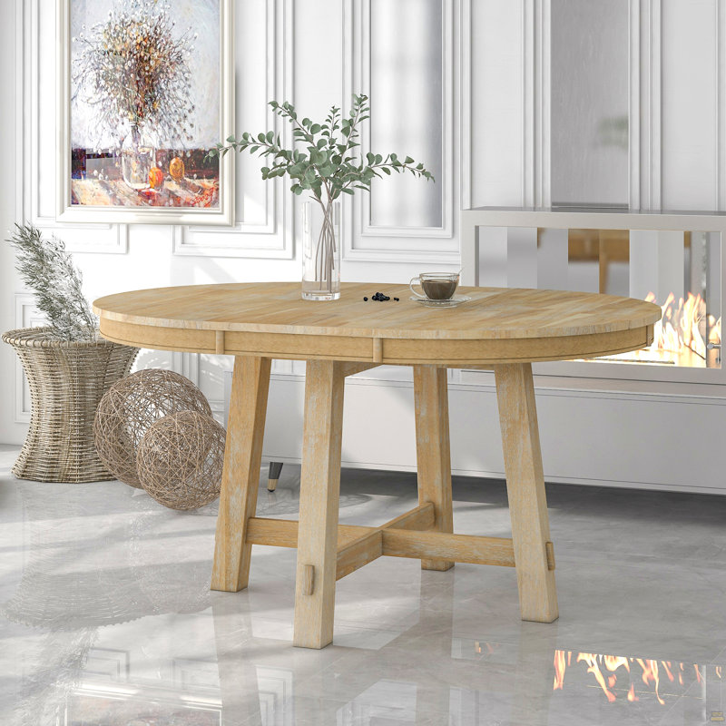 Table de salle à manger extensible Farmhouse, Bois naturel délavé