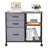Mobile Metal File Cabinet With 3 Fabric Drawers And 2 Open Shelves-131776782