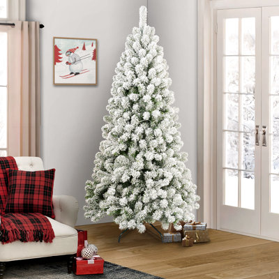 Sapin de Noël artificiel blanc givré