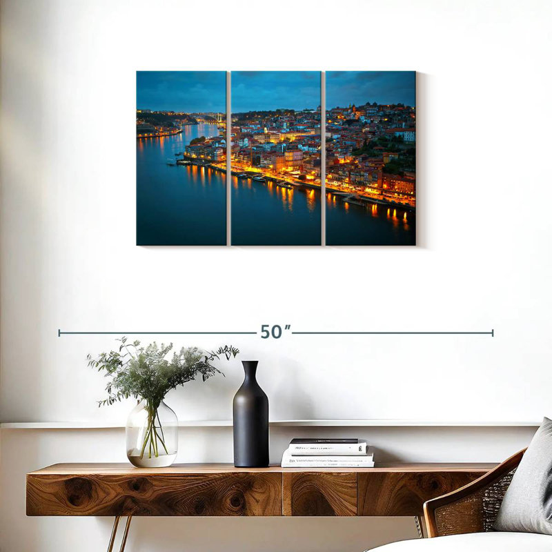 Lumières du port de Porto, H 20 po x l 33 po