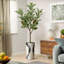 Arbre artificiel en fleur noire et blanche-104345536