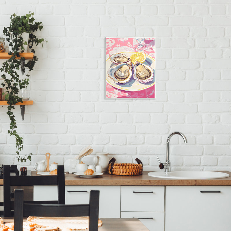 Plated Oysters & Lemons Wall Plaque, design by The Prints Vibe