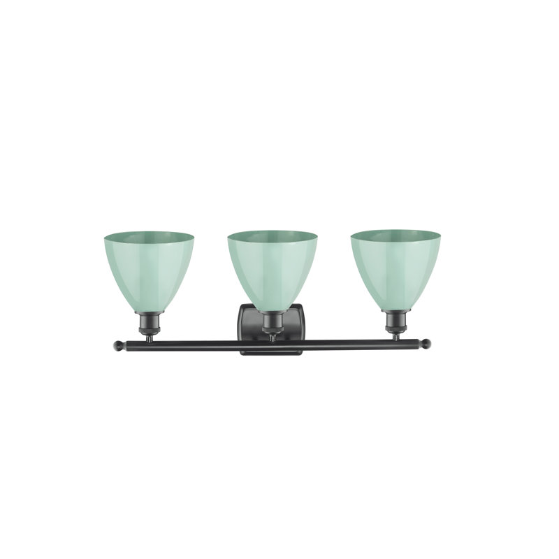Éclairage pour meuble-lavabo à intensité variable 3 lumières Amylee, Noir mat, Écume de mer