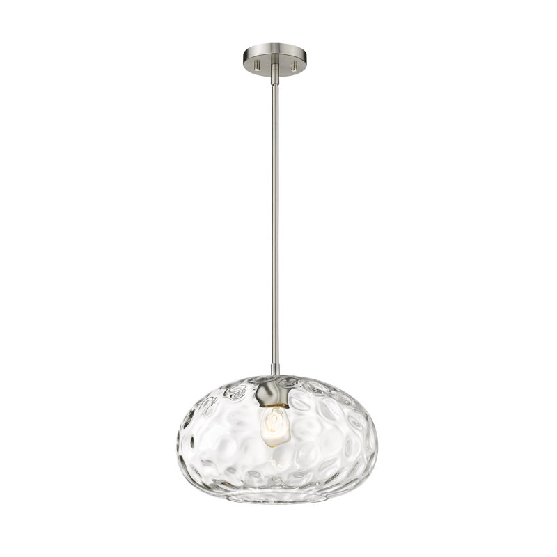 Luminaire suspendu en forme de globe à 1 lumière Similens, Nickel brossé