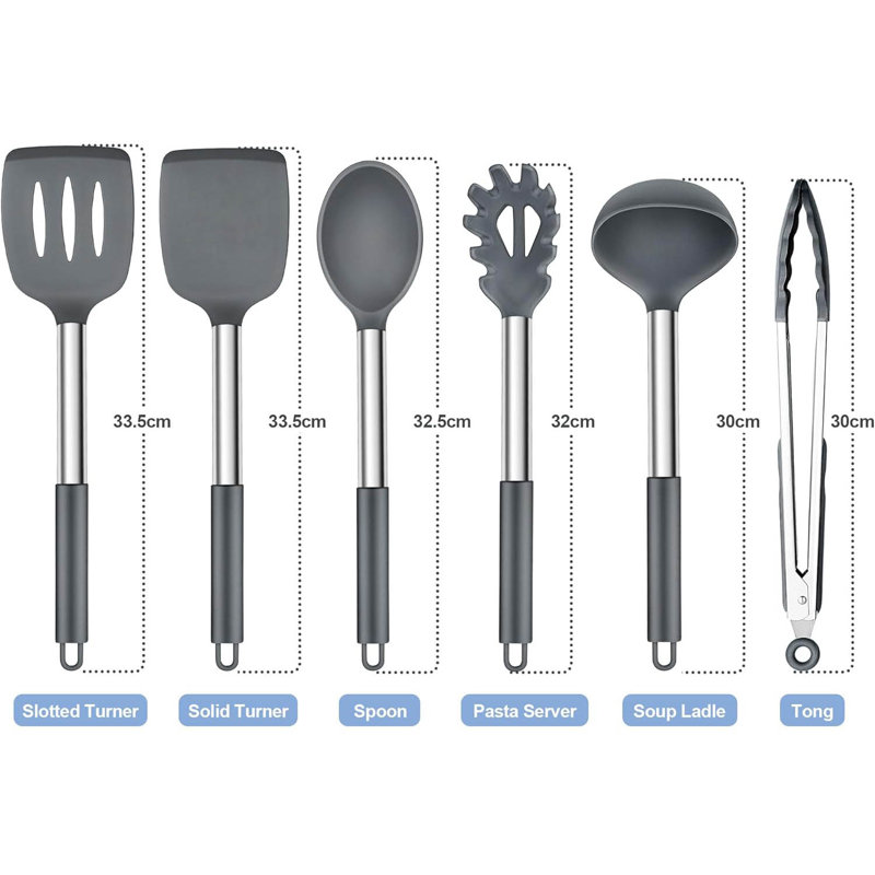 LIFEWITA 6 Utensil Set, Grey