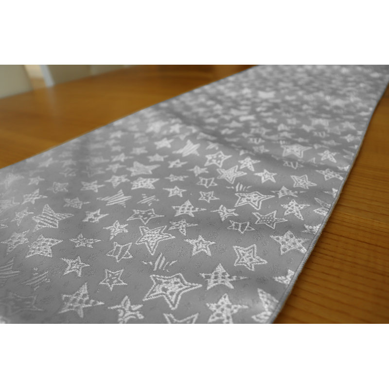 Oretha Geometric Christmas Table Runner, 90" L x 12" W, Silver