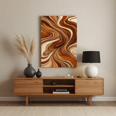 Digital Abstraction 11 Brown Metal Wall Art