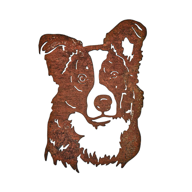 Border collie en métal