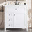 Meuble-lavabo de 30 pouces avec lavabo, panneau de fibres à densité moyenne moderne et rangement en bois d'hévéa