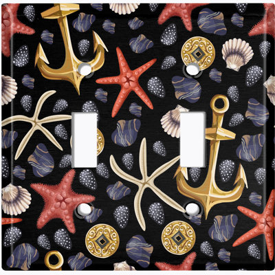 Anchor Ocean Treasure Galleon 2 - Gang Toggle Light Switch Standard Wall Plate