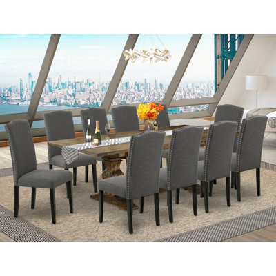 Chantilly Removable Leaf Acacia Solid Wood Dining Set by Rosalind Wheeler