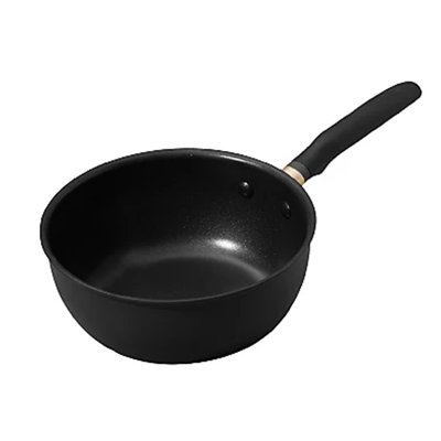 Meyer Accent induction Hob Pan 22cm/2.8 Litres Saucier Pan - Stackable Saucier, Anti Spill Shape, Black, Aluminium & Non Stick