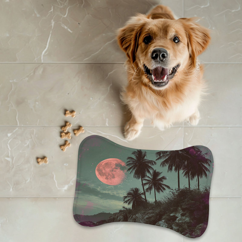 Classic Palm Designs - Tapis d'alimentation en os 1 pièce, 14"