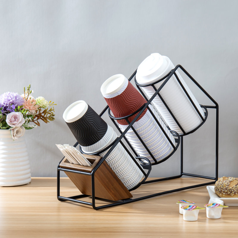 Metal Wire Coffee Bar Cup Organizer