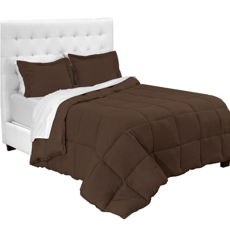 Modern & Contemporary Comforter, Chocolate/White, Twin Comforter + Pillowcases