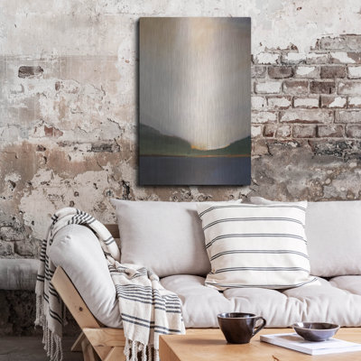  «Sunset By The Lake 1» par Brittany Evans, art mural en métal, 24 po x 36 po
