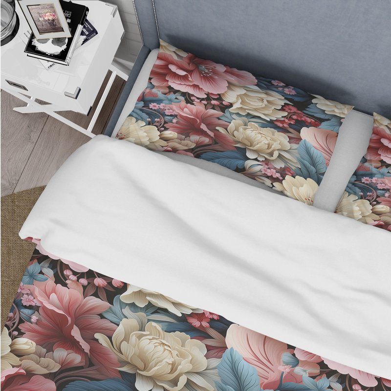 Ensemble de housse de couette Vintage Pastel Harmonous Paisley Dreams V, Housse de couette simple + 1 taie décorative stan