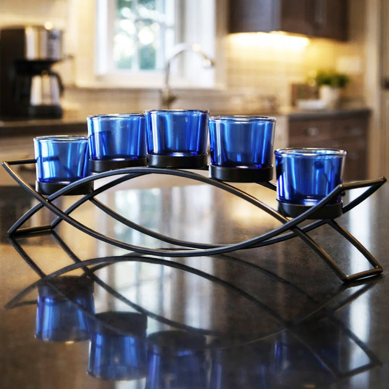 Centre de table en fer Iron, Black/Blue
