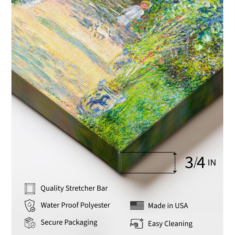 Claude Monet - Jardin de l'artiste à Vetheuil No2, Unframed, Canvas, 12"H x 16"W