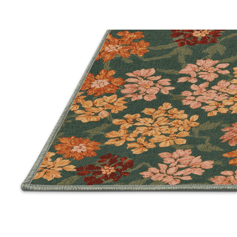 Tapis vert botanique lavable à la machine, Carré 4 pi