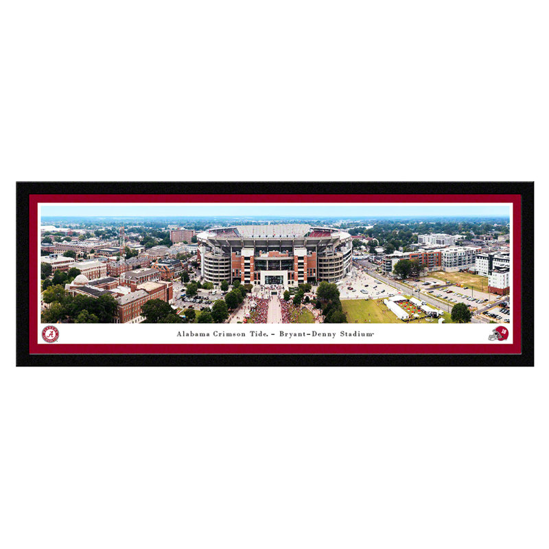 Alabama Football Stadium, impression panoramique, H 15,5 po x l 42 po x P 1,38 po, Cadre noir