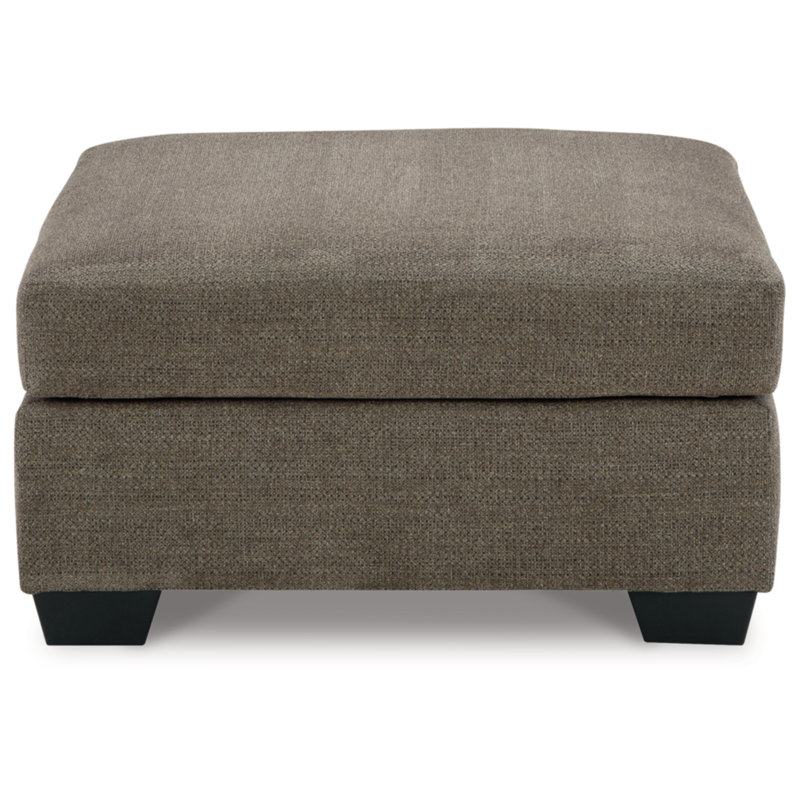 Classic Upholstered Ottoman, Brown 100% Polyester