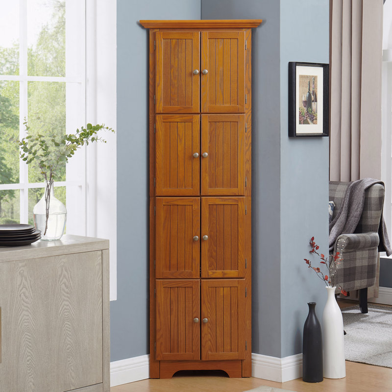 Armoire de rangement 72 po à 4 niveaux et 8 portes Farmry, Brun
