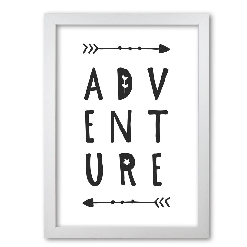 Adventure - Print, 42 cm H x 30 cm W x 5 cm D, White Grain Frame