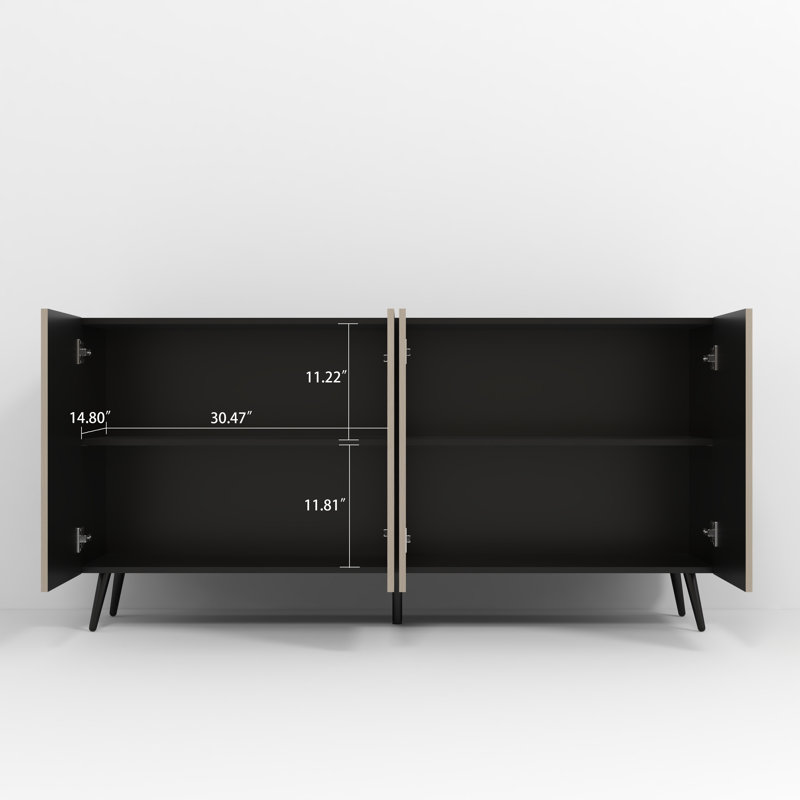 Iysa Black Cabinet with Stylish Beige Door