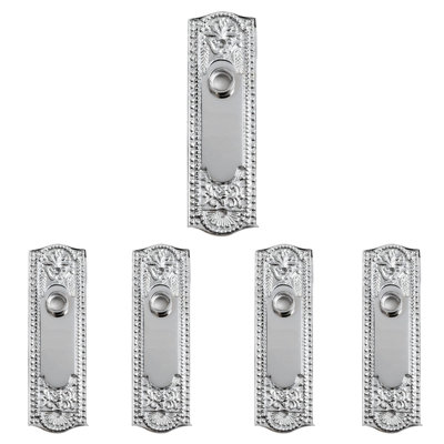 Renovators Supply Without Key Hole Powder Coated Ornate Beaded Design Pack Of 4 Knob Backplate