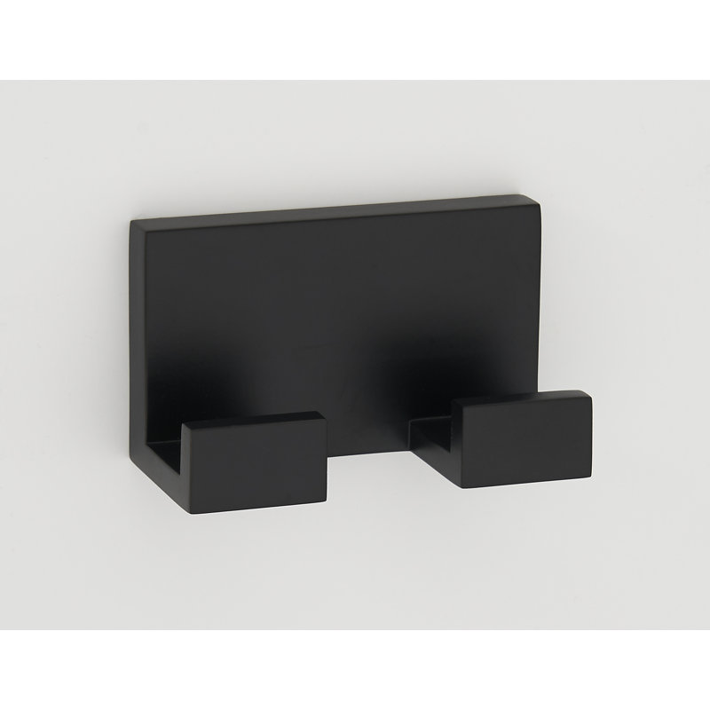 Linear Double Robe Hook, Matte Black