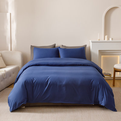 Solid Color Comforter Dark Color 3 PCs Bedding Set Deep Color Bed Comforter Set