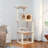 56.3-Inch Wooden Multi-Level Sisal Covered Large Cat Tree