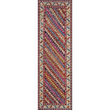 Antique Colorful Tribal Stripe Pattern Caucasian Shirvan Hallway Runner Rug