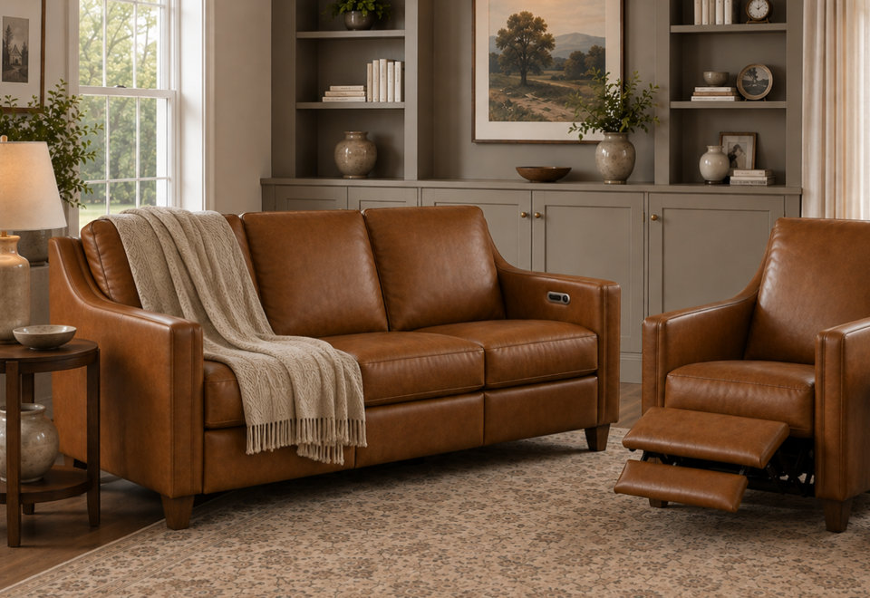 Flexsteel sofa styled in a modern living room