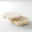 Table basse rotative en forme de fleur Masek, couleur moderne et blanc crème, table basse extensible
