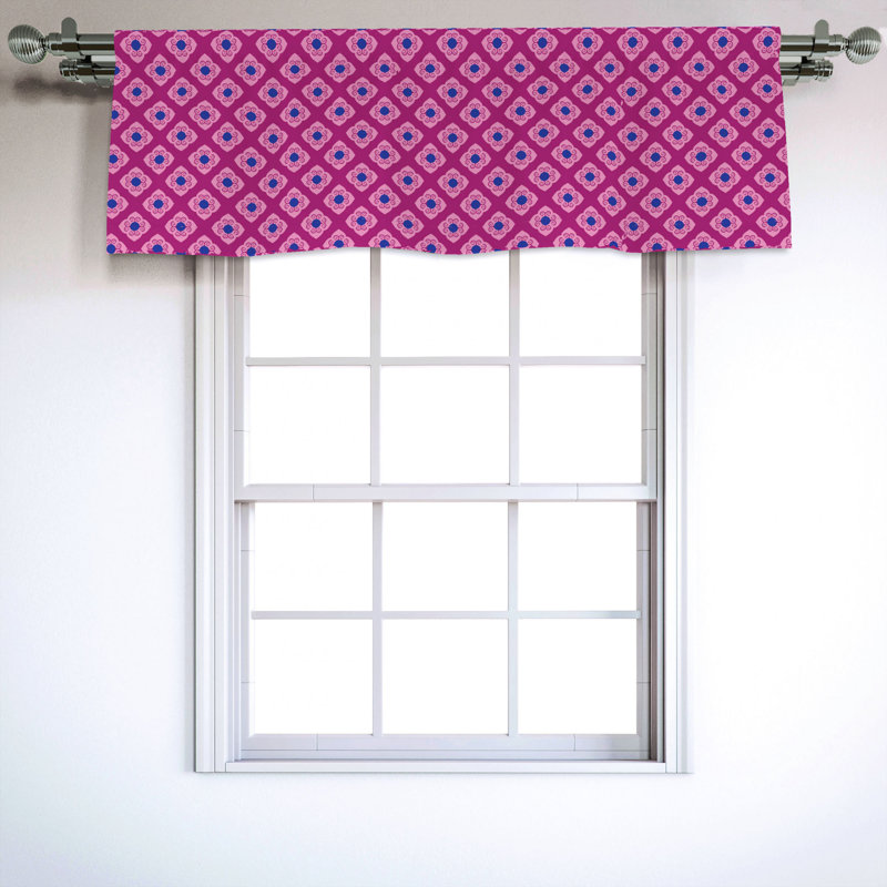 Sateen Floral Ruffled Window Valance
