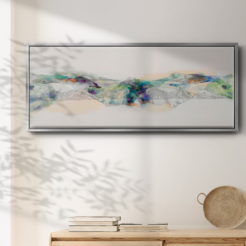 Abstract Mountain Range- Framed Canvas