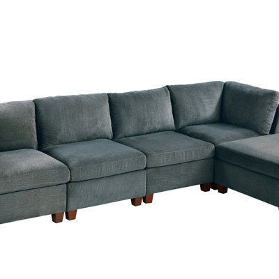 MODULA SET - 5PC Chenille Fabric Sectional Sofa