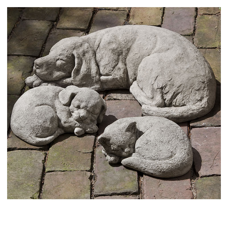 Curled Dog Statue, Graystone