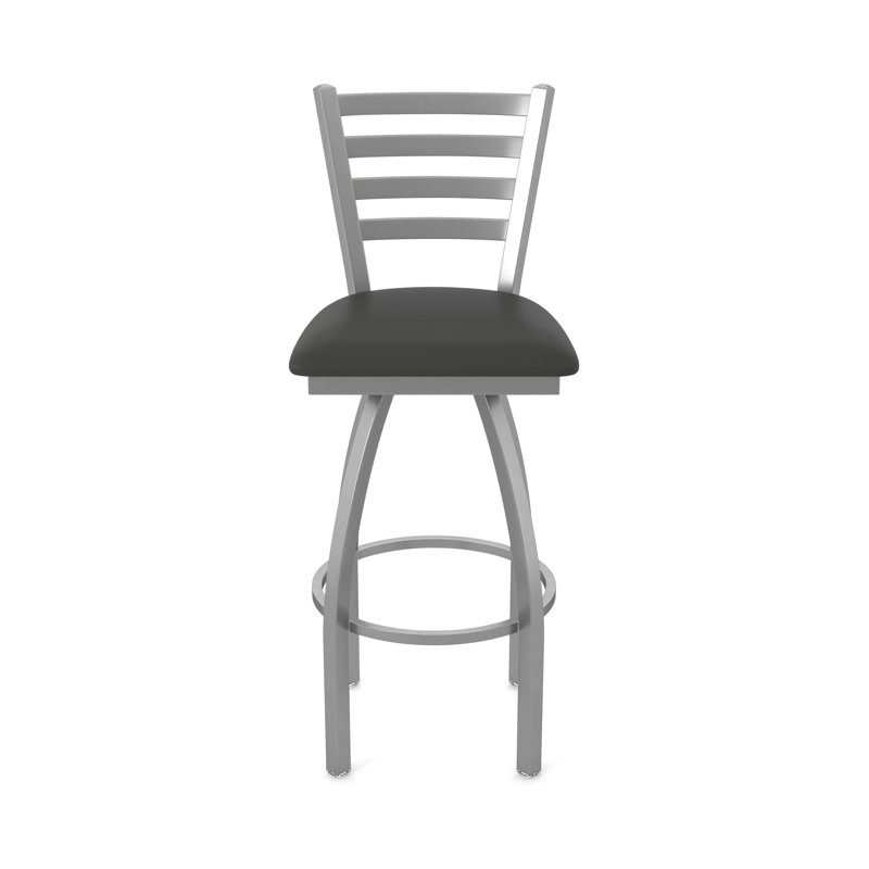 Jackie Swivel Stool, Stainless, Vinyl-Canter Iron, Extra Tall (36" Seat Height)