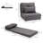 2-In-1 Floor Lazy Sofa With 5 Position Adjustable Backrest, Dark Gray-813863982